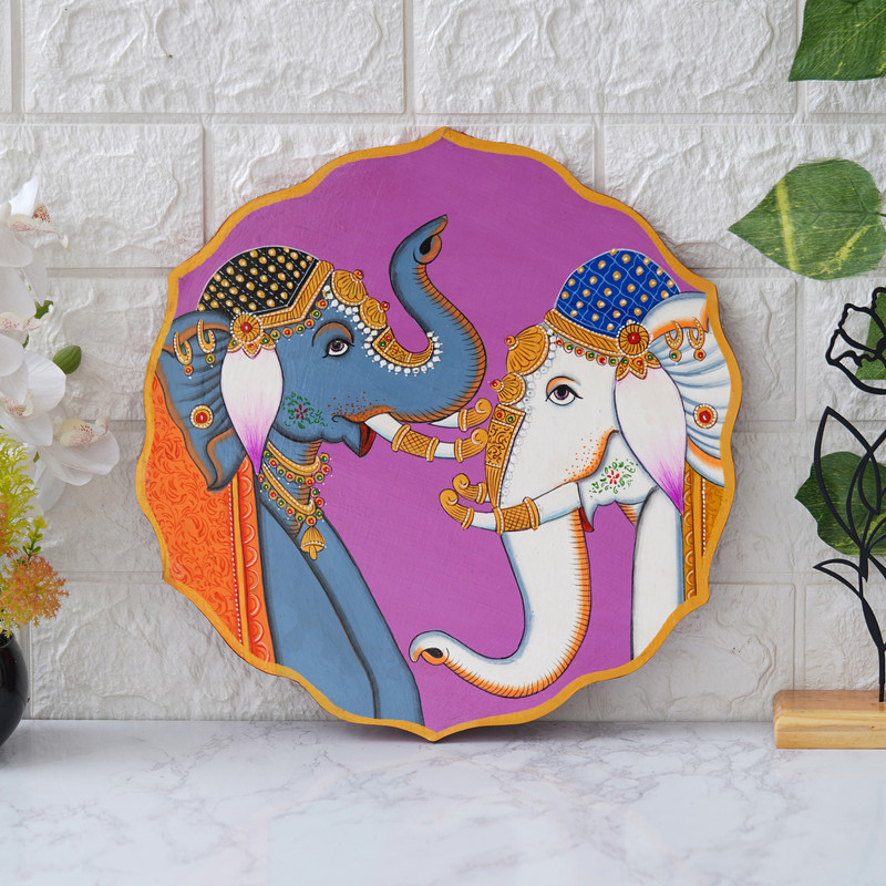 Two Elephants Pichwai Painting