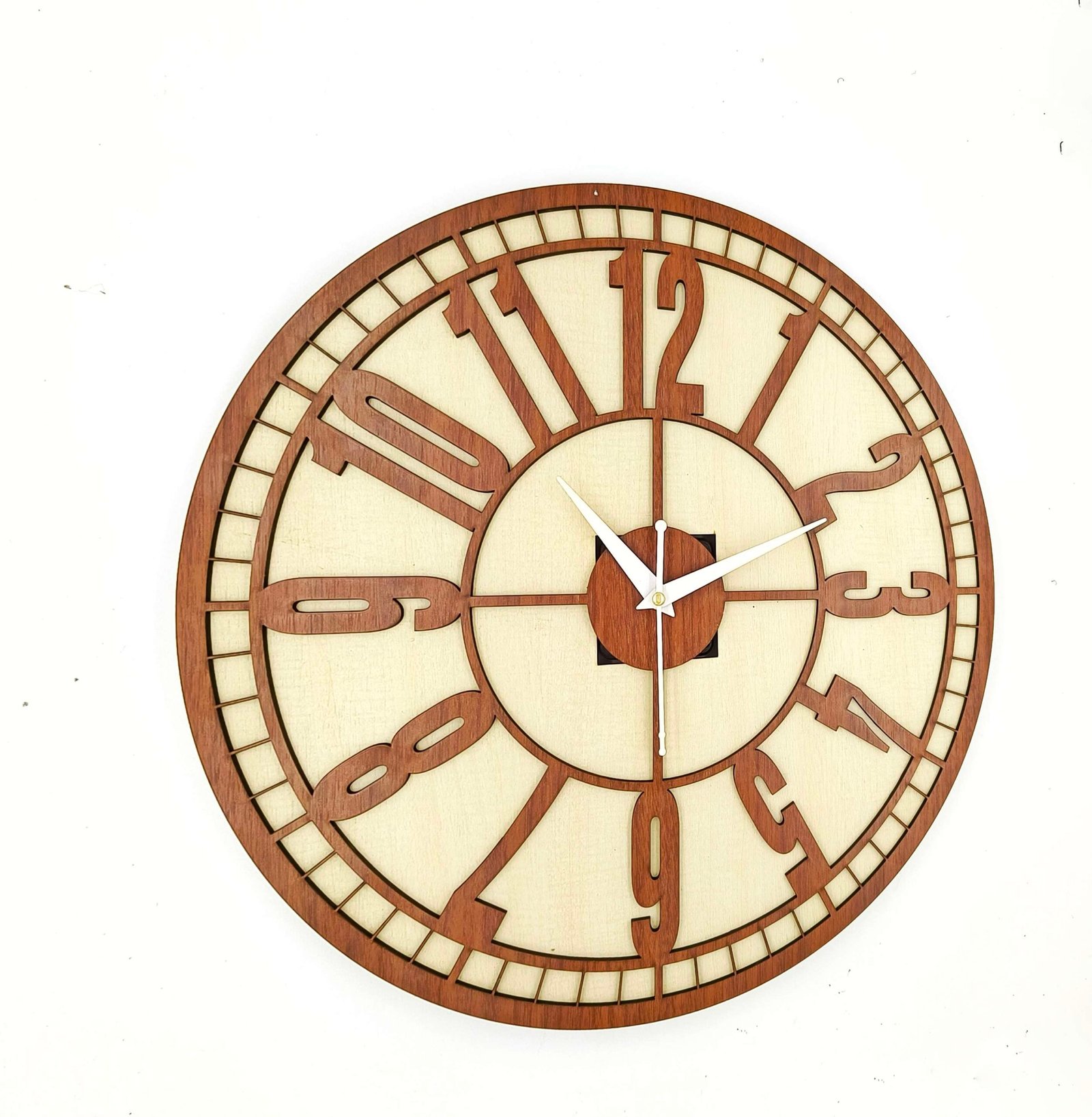 Wooden Silent Non-Ticking Wall Clock for Home Stylish Latest Designer Wall Clock for Home Living Room Bedroom Office Hal
