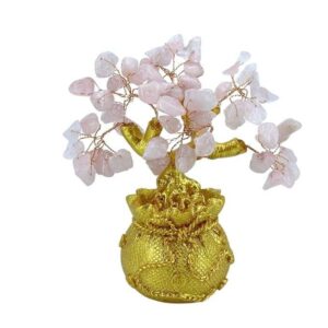 Crystal Tree Decor Natural Crystal Money Tree Ornament with Base for Good Luck, Wealth& Prosperity- Home Office Decor Sp