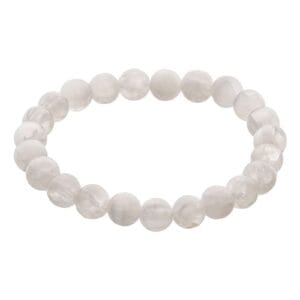Selenite Crystal Bead Bracelet ? Healing Crystal Bracelet for Women and Men's Gifts ? 8mm Round Beaded Stretchy Healing
