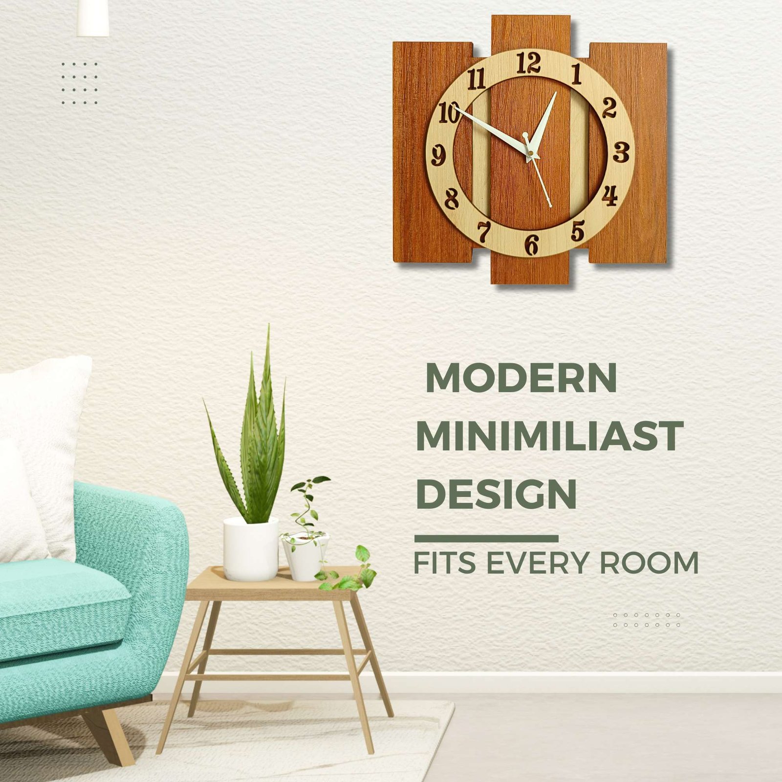 Wooden Silent Non-Ticking Wall Clock for Home Stylish Latest Designer Wall Clock for Home Living Room Bedroom Office Hal