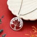 Clear Quartz Pendant Tree of Life Crystal Stone Pendant Locket with Metal Chain for Healing Crystal Healing Gemstone Si