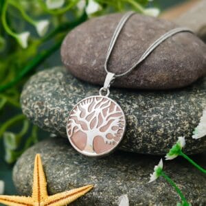 Crystal Tree of Life Pendant Simple White crystal Mineral Jewellery for Men Women Pendulum Necklace Family Tree Necklace