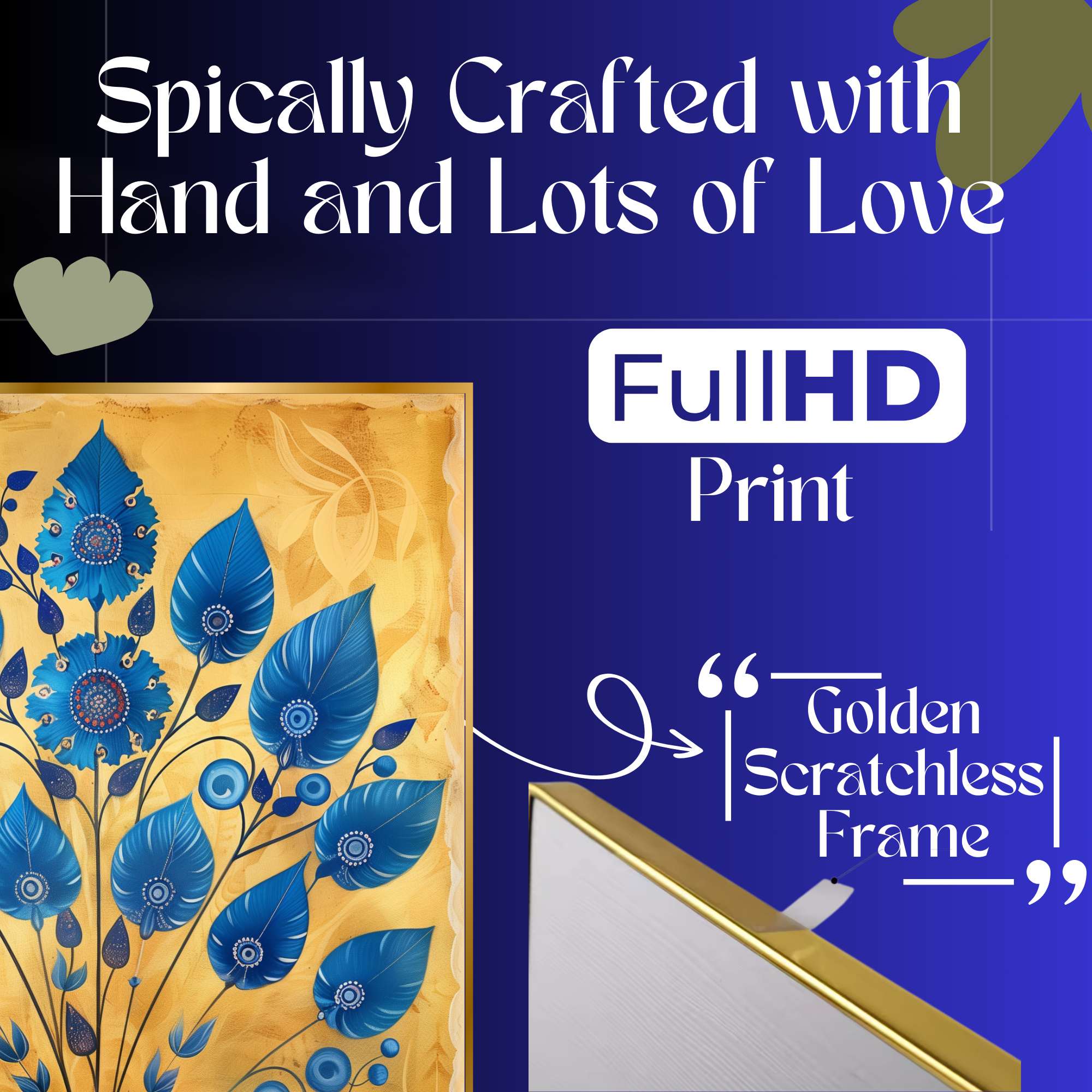 Set of Three Wall Paintings for Wall Dacoration Golden Framed Wall Paintings for Living Room & Bedroom Wall Art for Home