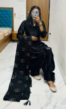Women's Fendi Silk Solid Muslim Straight Kurti With Pant and Dupatta set