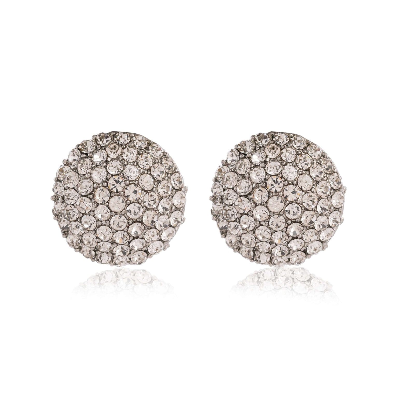 Women's Silver Beads Round Shape Ethnic Stud Earrings for Women