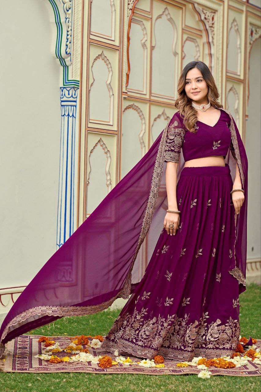 Women's Embroidered Lehenga Choli with Net Dupatta ? Festive & Wedding Wear Set