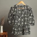 Handmade Block Print Cotton for Women ? Ethnic Floral Printed Top with Long Sleeves