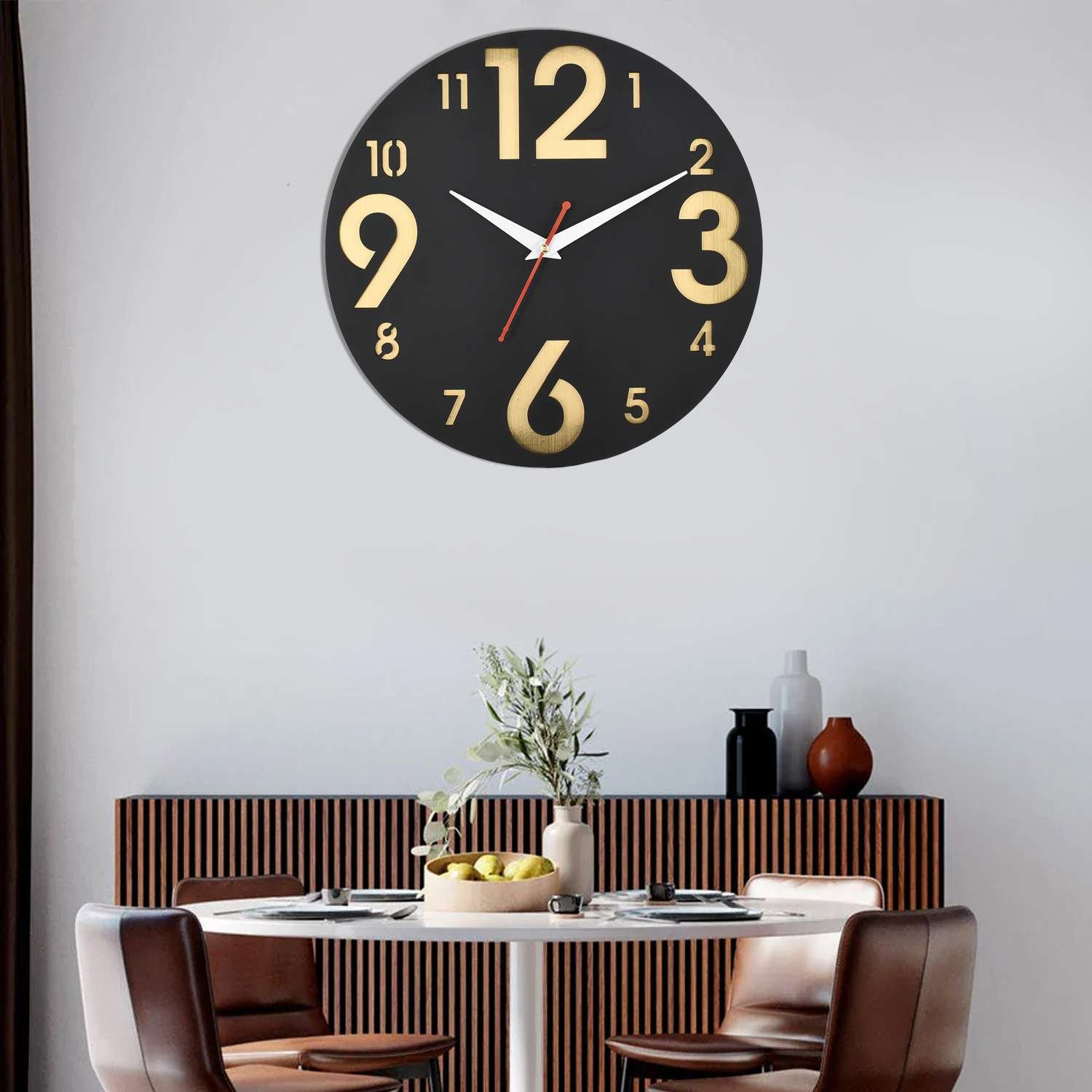 Wooden Silent Non-Ticking Wall Clock for Home Stylish Latest Designer Wall Clock for Home Living Room Bedroom Office Hal