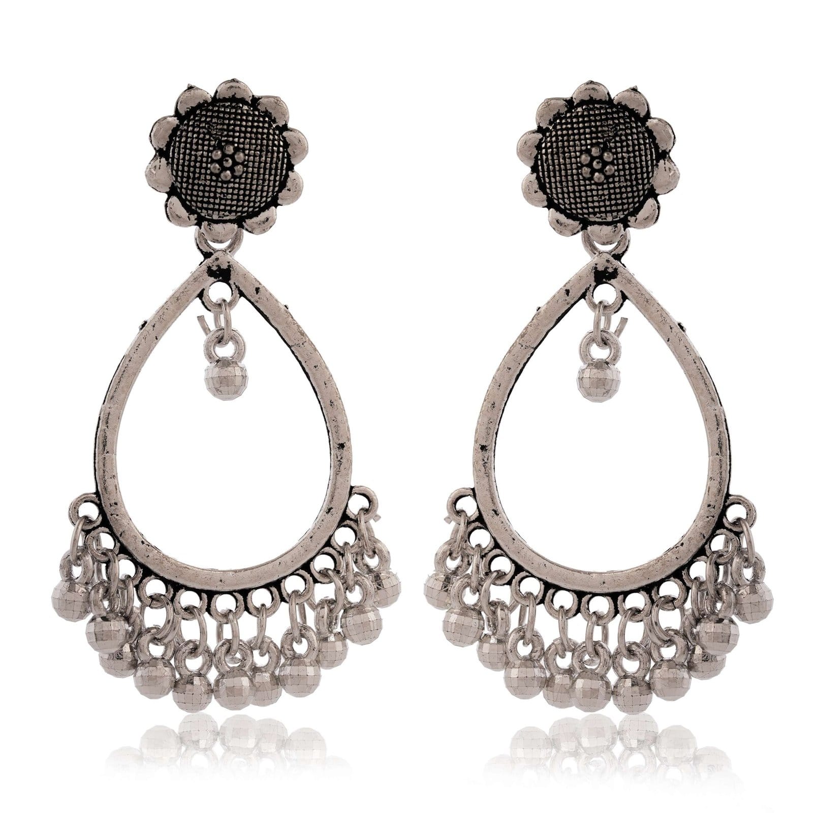 Earrings for Women Traditional Silver AZ838-OXidised Jhumka Set | German Silver Chand Baliyan & Jhumkas Earrings | Birth