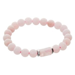 Rose Quartz Tumbler Bracelet for Women Men's Gifts - Protection Healing Crystal Bracelet - 8mm Gemstone Beaded Adjustabl