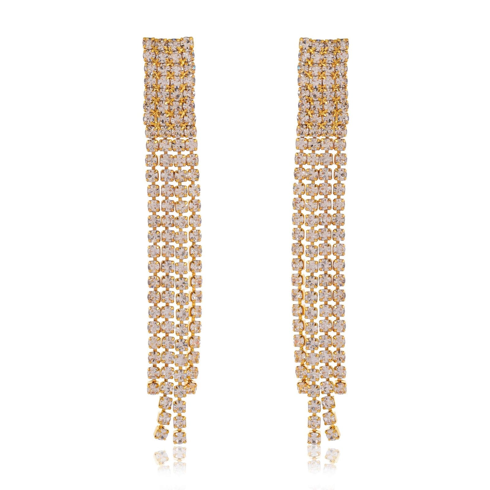 Women's Rose Gold Color Long Danglers Earrings for Women Party Wear