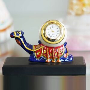 Exquisite handcrafted marble camel clock