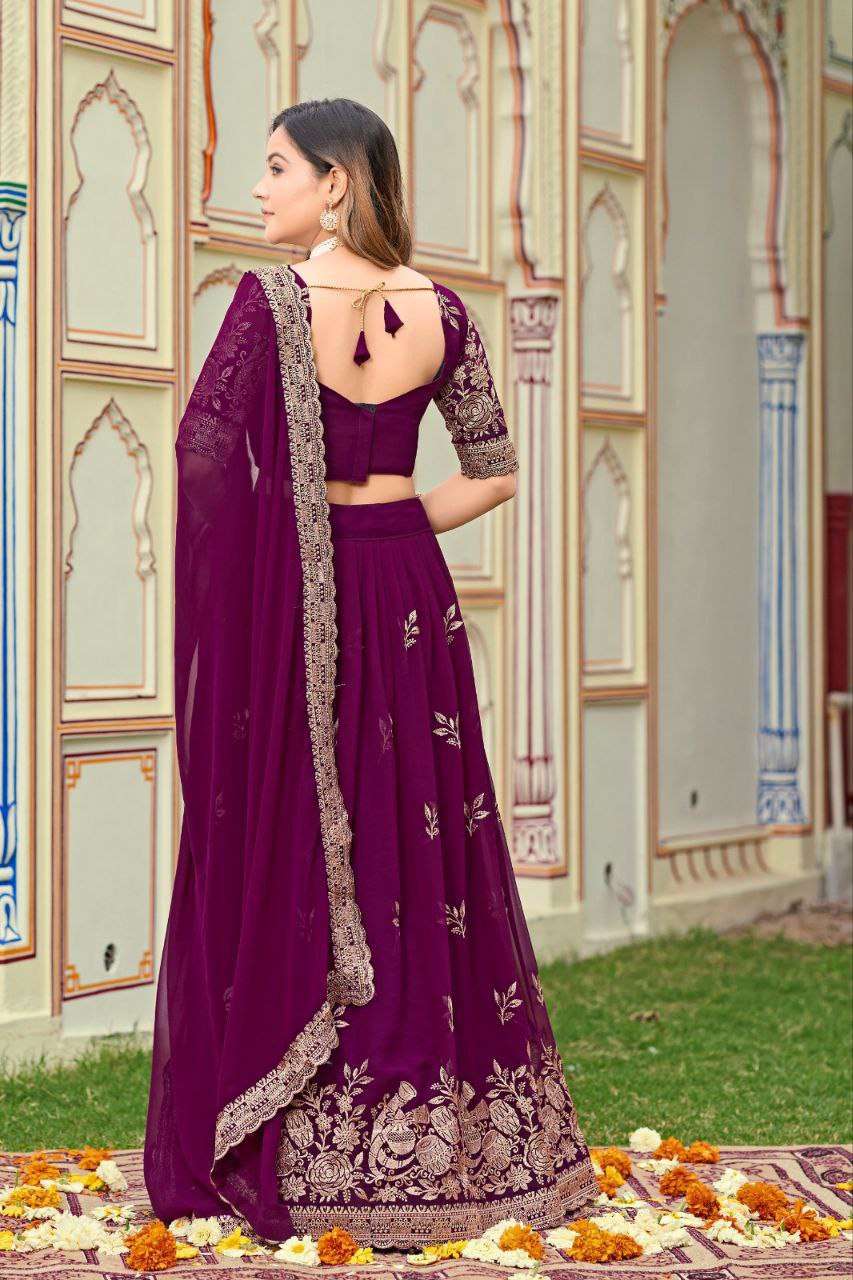 Women's Embroidered Lehenga Choli with Net Dupatta ? Festive & Wedding Wear Set