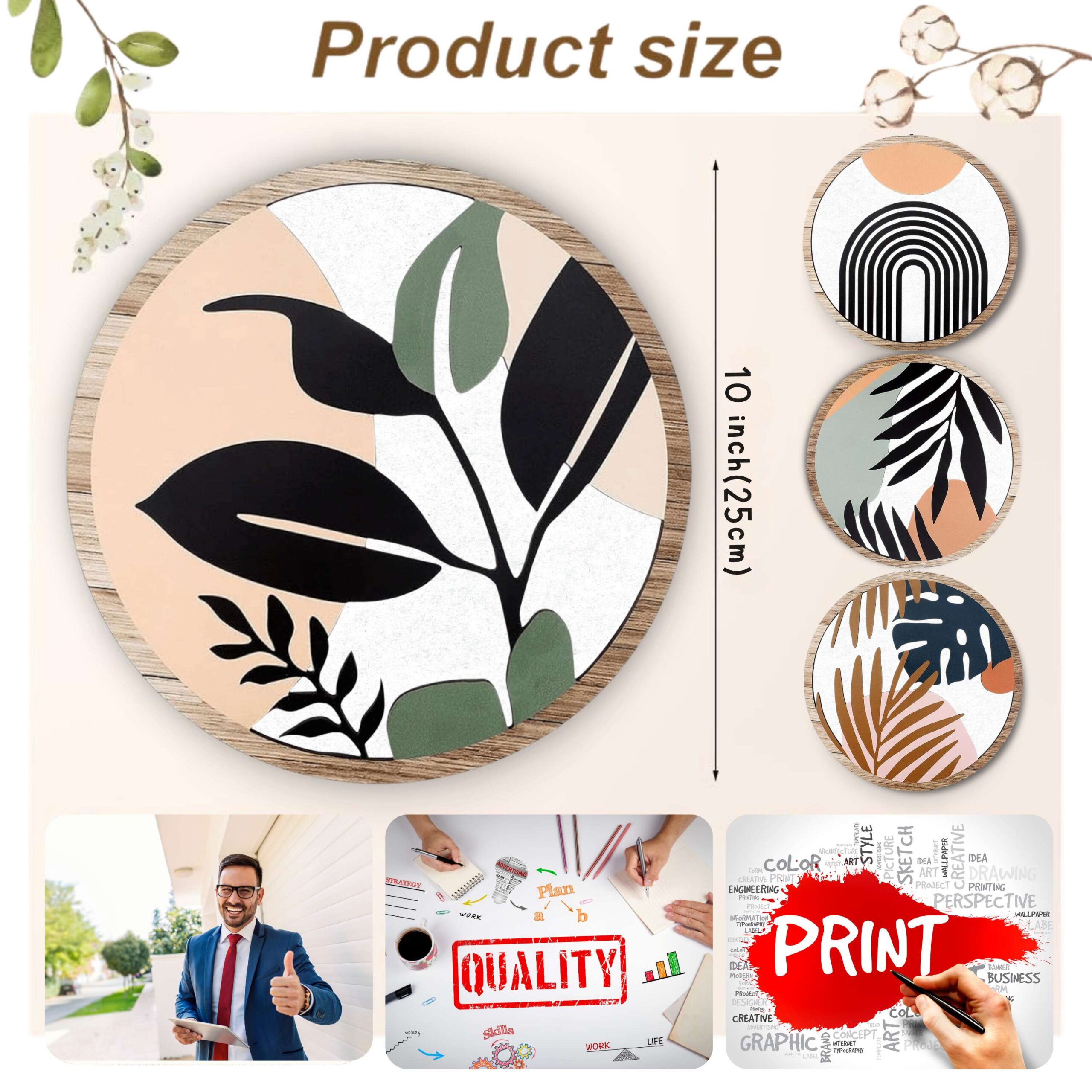 5 PCS Circle Wall Painting