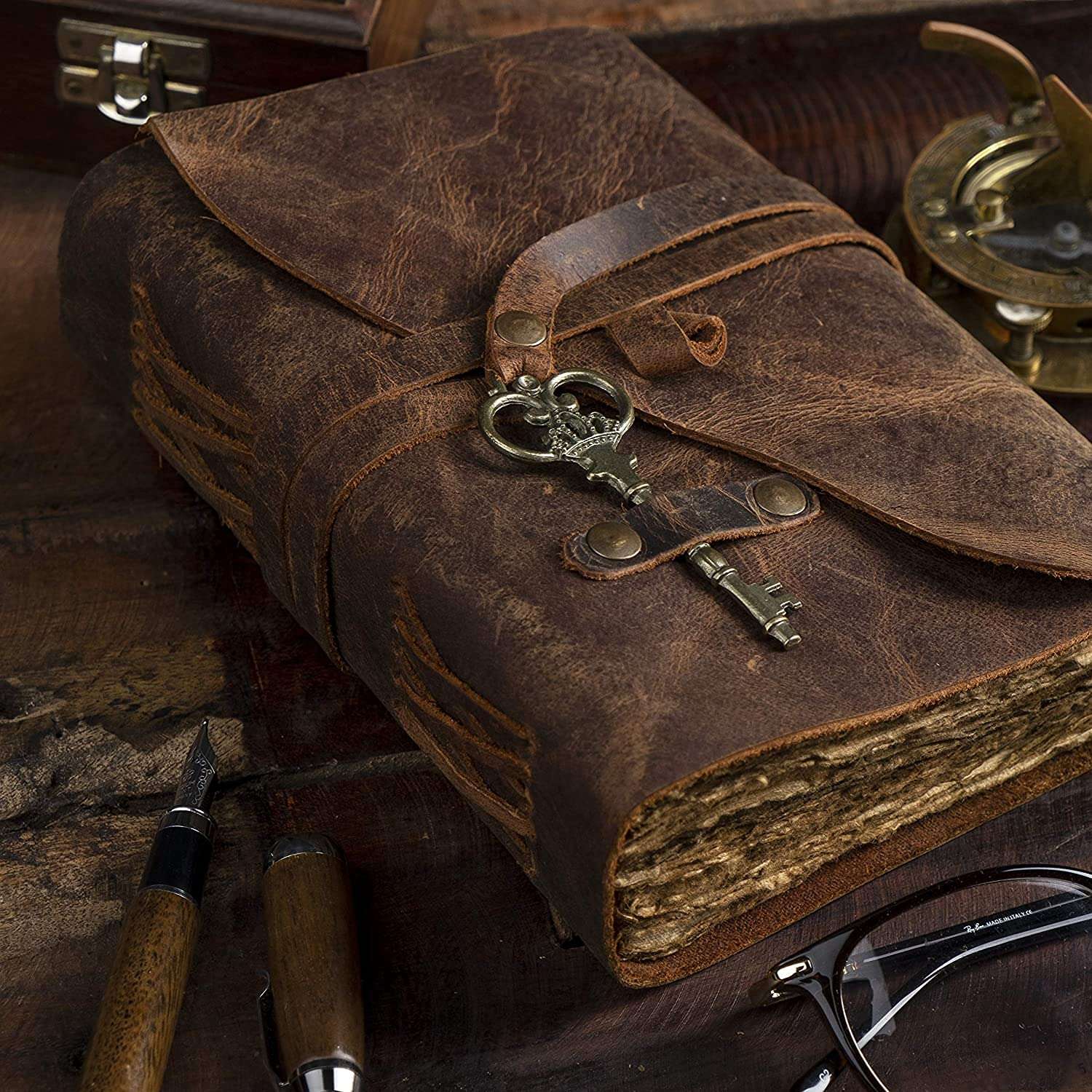 xquisite handmade leather Diary - 200 brown handmade pages - Image 5