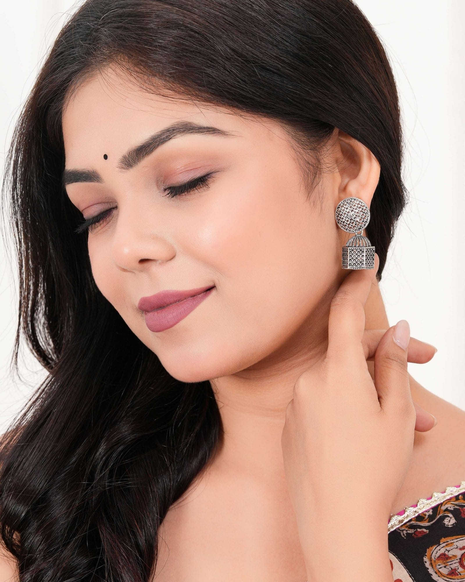 Earrings for Women Traditional Silver AZ838-OXidised Jhumka Set | German Silver Chand Baliyan & Jhumkas Earrings | Birth