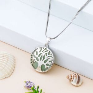 Crystal Tree of Life Pendant Simple White crystal Mineral Jewellery for Men Women Pendulum Necklace Family Tree Necklace