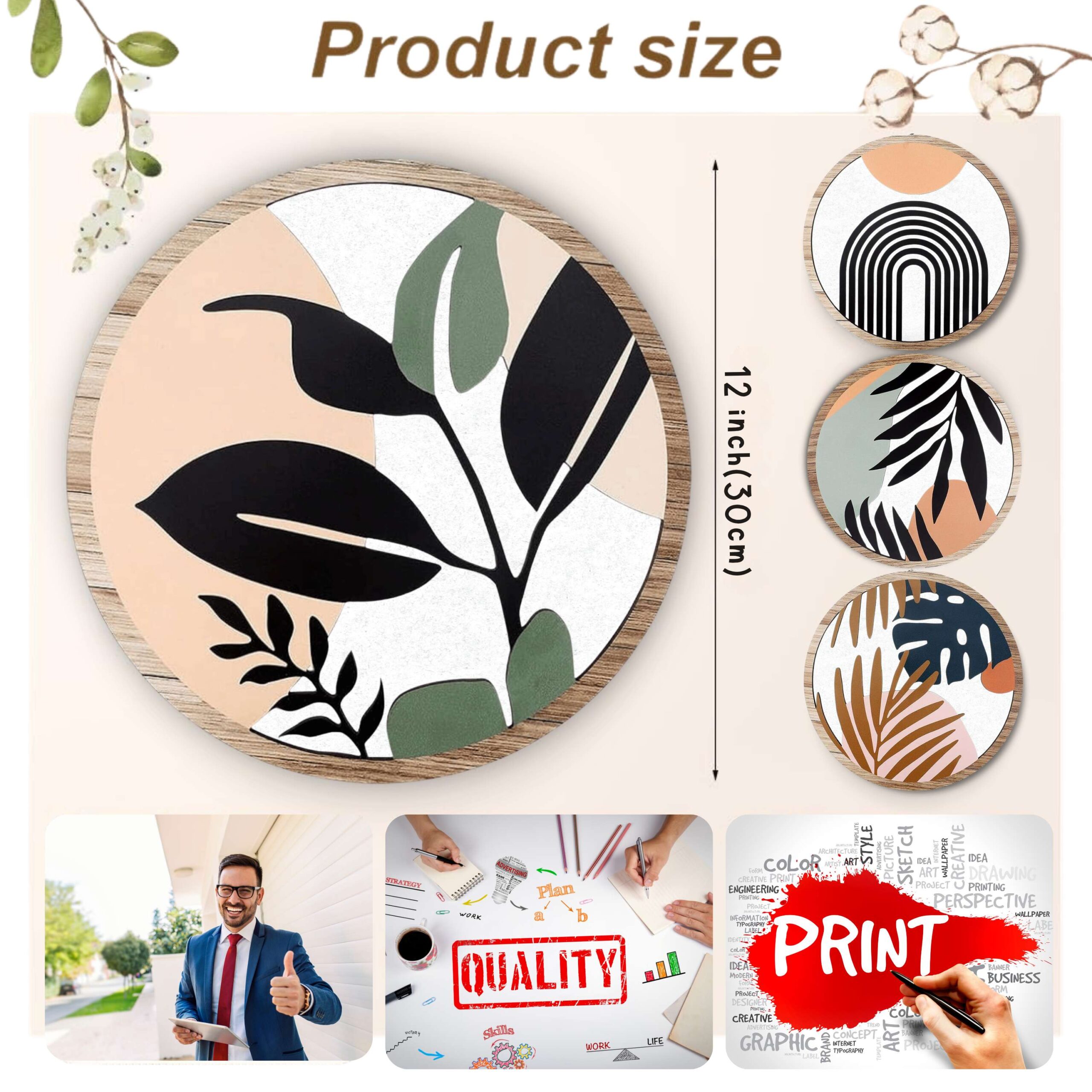 5 PCS Circle Wall Painting