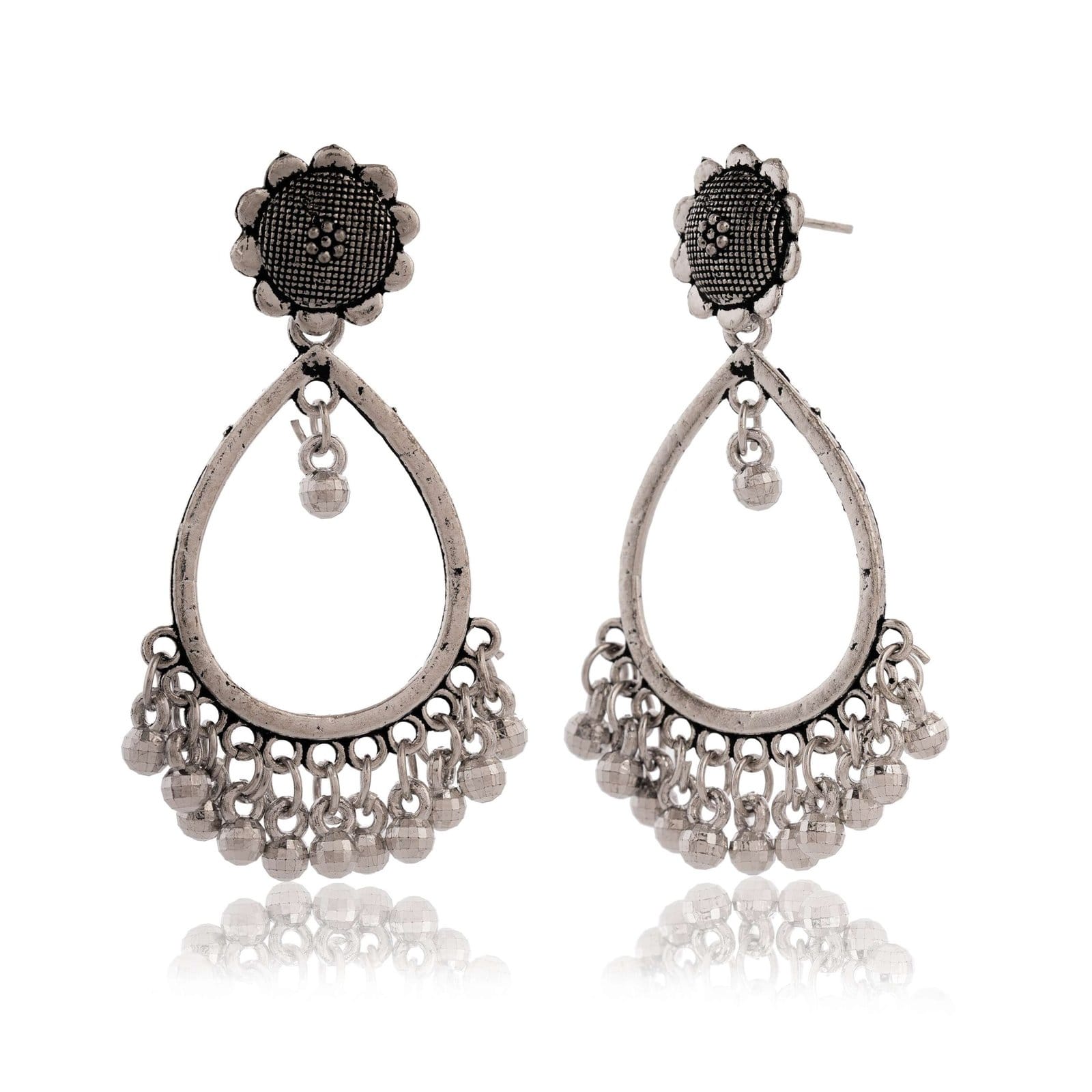 Earrings for Women Traditional Silver AZ838-OXidised Jhumka Set | German Silver Chand Baliyan & Jhumkas Earrings | Birth