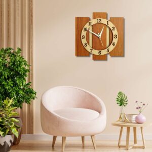 Wooden Silent Non-Ticking Wall Clock for Home Stylish Latest Designer Wall Clock for Home Living Room Bedroom Office Hal
