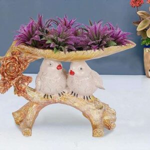 Resin Handcrafted Birds Couple On Tree Showpiece Bird Statue For Home Dcor Living Room Bedroom Table Top Antique Garden
