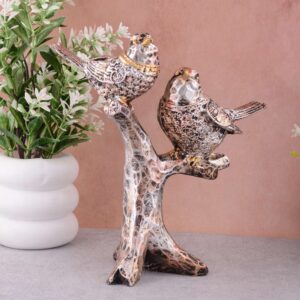 Resin Handcrafted Birds Couple On Tree Showpiece Bird Statue For Home Dcor Living Room Bedroom Table Top Antique Garden