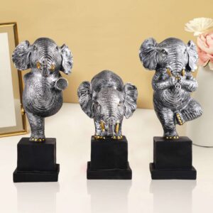 Polyresin Elephant Showpiece Statue and Artifacts for Home Decor, Living Room, Table Decoration for Gifting, Interiors a