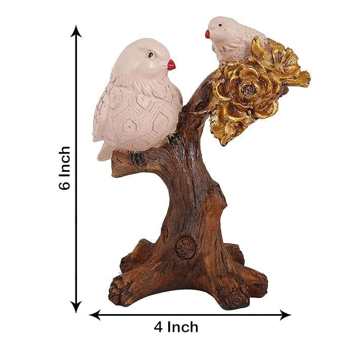 Resin Handcrafted Birds Couple On Tree Showpiece Bird Statue For Home Dcor Living Room Bedroom Table Top Antique Garden