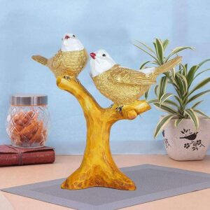 Resin Handcrafted Birds Couple On Tree Showpiece Bird Statue For Home Dcor Living Room Bedroom Table Top Antique Garden