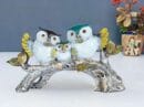 Owl Family Sitting on Tree Decorative Bird Showpieces Statue for Home Decor Living Room Bedroom Wall Shelf Table Top Gar