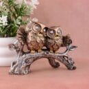 Owl Family Sitting on Tree Decorative Bird Showpieces Statue for Home Decor Living Room Bedroom Wall Shelf Table Top Gar